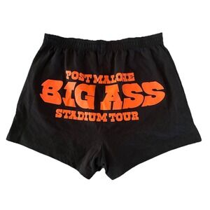 Post‎ Malone Shorts L Black Lounge Big Ass Stadium Tour Merch Posty Co NEW *hole